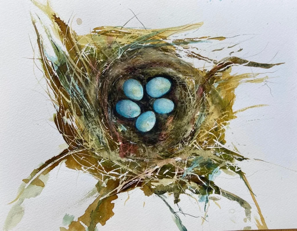 Blue Eggs (mixed media)